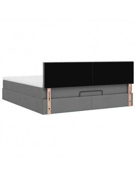 Struttura Letto Pouf con Materasso 160x200 cm in Tessuto