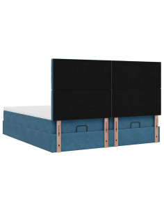 Struttura Letto Pouf con Materassi 180x200 cm Velluto