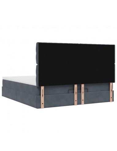 Struttura Letto Pouf con Materassi 180x200 cm Velluto