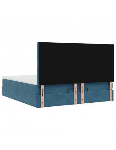 Struttura Letto Pouf con Materassi 180x200 cm Velluto