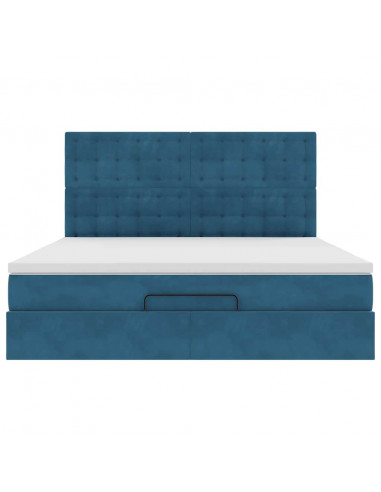 Struttura Letto Pouf con Materassi 180x200 cm Velluto