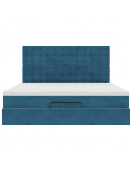 Struttura Letto Pouf con Materassi 180x200 cm Velluto