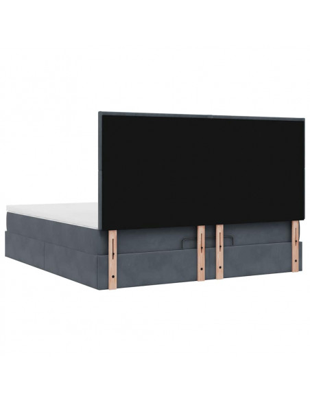 Struttura Letto Pouf con Materassi 180x200 cm Velluto