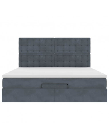 Struttura Letto Pouf con Materassi 180x200 cm Velluto