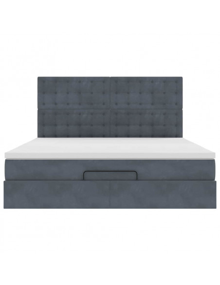 Struttura Letto Pouf con Materassi 180x200 cm Velluto