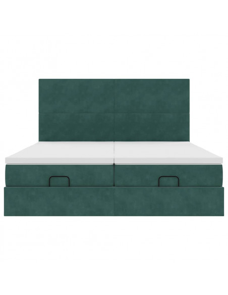 Struttura Letto Pouf con Materassi 180x200 cm Velluto
