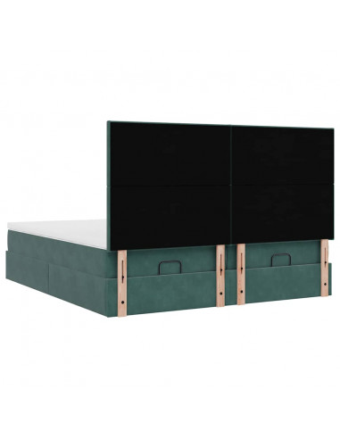 Struttura Letto Pouf con Materassi 180x200 cm Velluto