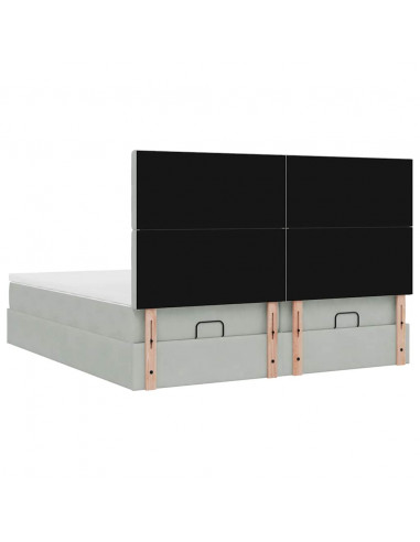 Struttura Letto Pouf con Materassi 180x200 cm Velluto