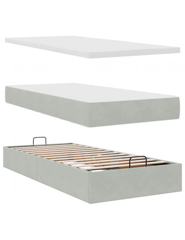 Struttura Letto Pouf con Materassi 180x200 cm Velluto