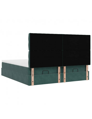 Struttura Letto Pouf con Materassi 180x200 cm Velluto