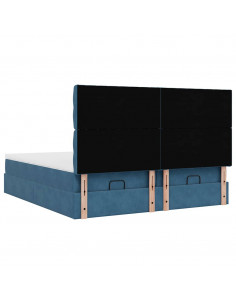 Struttura Letto Pouf con Materassi 180x200 cm Velluto