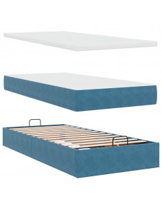 Struttura Letto Pouf con Materassi 180x200 cm Velluto