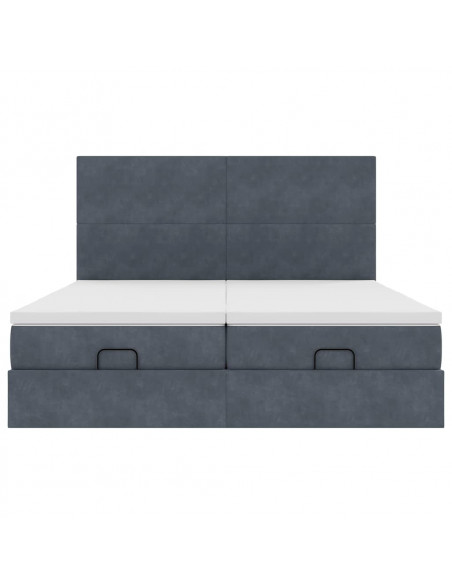 Struttura Letto Pouf con Materassi 180x200 cm Velluto