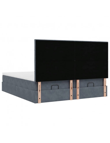 Struttura Letto Pouf con Materassi 180x200 cm Velluto