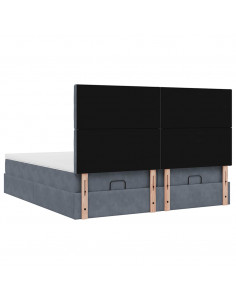 Struttura Letto Pouf con Materassi 180x200 cm Velluto