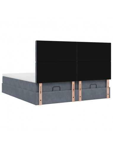 Struttura Letto Pouf con Materassi 180x200 cm Velluto