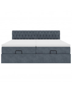 Struttura Letto Pouf con Materassi 180x200 cm Velluto