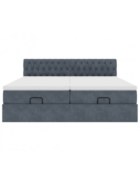 Struttura Letto Pouf con Materassi 180x200 cm Velluto