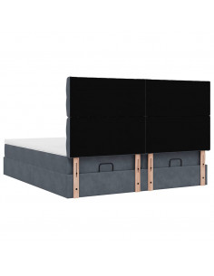 Struttura Letto Pouf con Materassi 180x200 cm Velluto