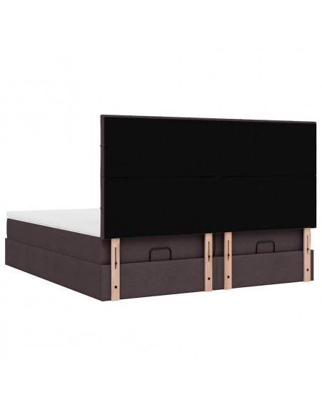 Struttura Letto Pouf con Materassi 200x200 cm in Tessuto