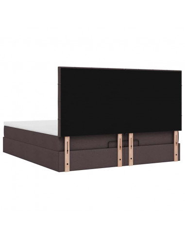 Struttura Letto Pouf con Materassi 200x200 cm in Tessuto