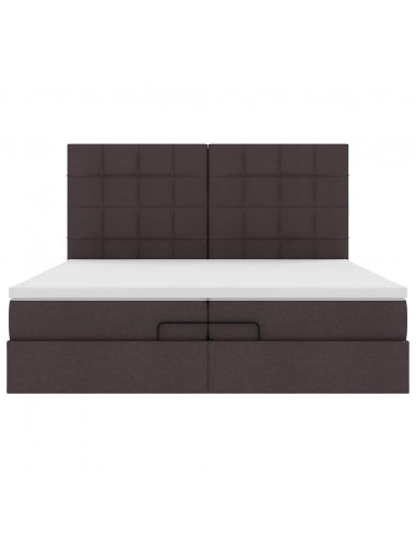 Struttura Letto Pouf con Materassi 200x200 cm in Tessuto