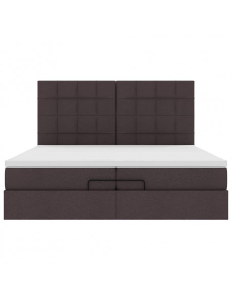 Struttura Letto Pouf con Materassi 200x200 cm in Tessuto