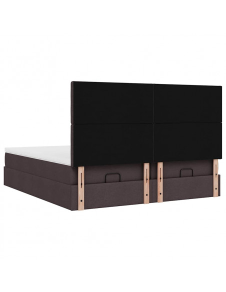 Struttura Letto Pouf con Materassi 200x200 cm in Tessuto