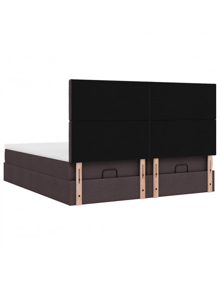 Struttura Letto Pouf con Materassi 200x200 cm in Tessuto