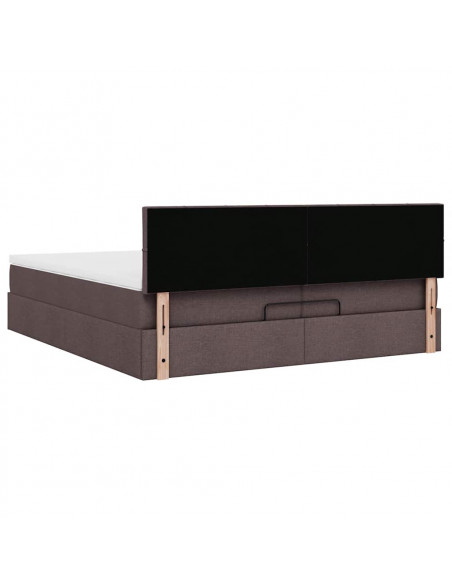 Struttura Letto Pouf con Materassi 200x200 cm in Tessuto