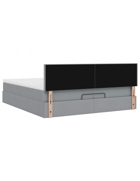 Struttura Letto Pouf con Materassi 200x200 cm in Tessuto