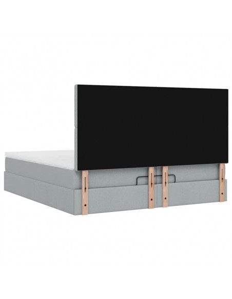 Struttura Letto Pouf con Materassi 200x200 cm in Tessuto