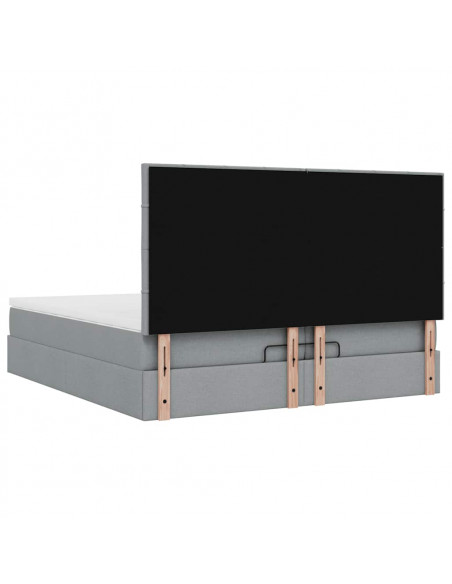 Struttura Letto Pouf con Materassi 200x200 cm in Tessuto