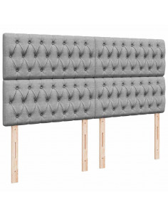 Struttura Letto Pouf con Materassi 200x200 cm in Tessuto 2