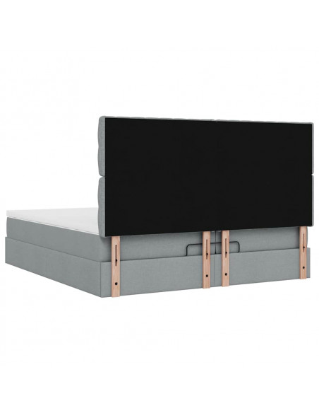 Struttura Letto Pouf con Materassi 200x200 cm in Tessuto