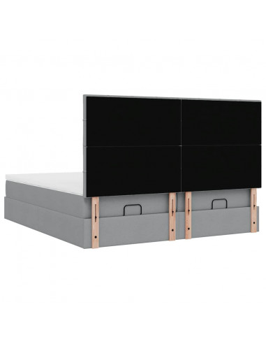 Struttura Letto Pouf con Materassi 200x200 cm in Tessuto