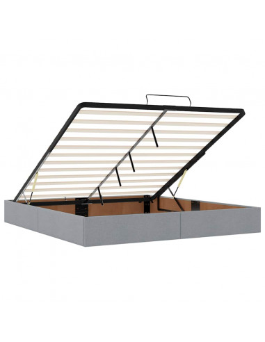 Struttura Letto Pouf con Materassi 200x200 cm in Tessuto