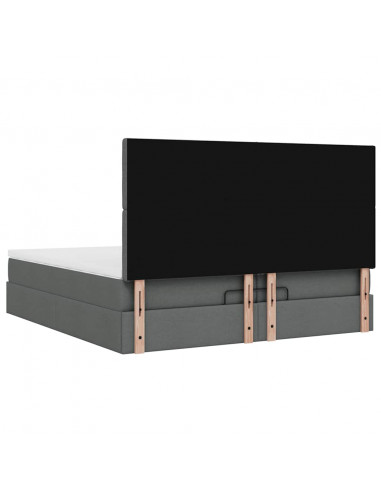 Struttura Letto Pouf con Materassi 200x200 cm in Tessuto