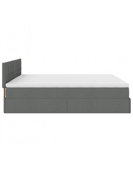 Struttura Letto Pouf con Materassi 200x200 cm in Tessuto
