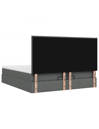 Struttura Letto Pouf con Materassi 200x200 cm in Tessuto