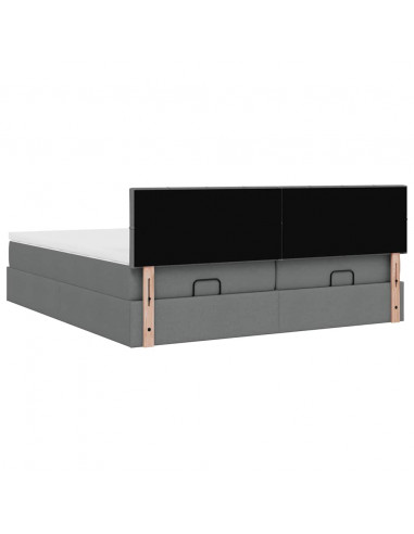 Struttura Letto Pouf con Materassi 200x200 cm in Tessuto