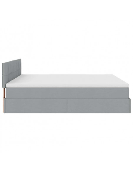 Struttura Letto Pouf con Materassi 200x200 cm in Tessuto
