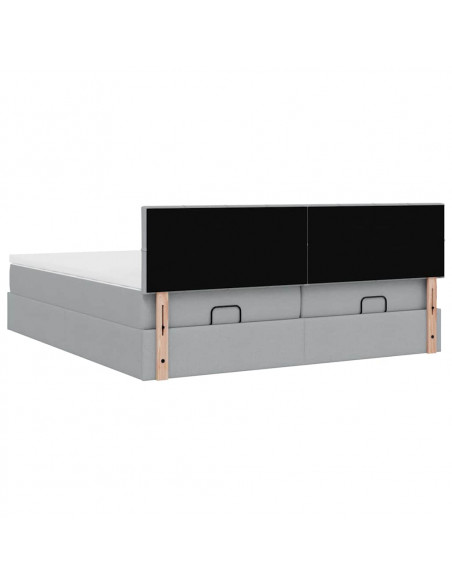 Struttura Letto Pouf con Materassi 200x200 cm in Tessuto