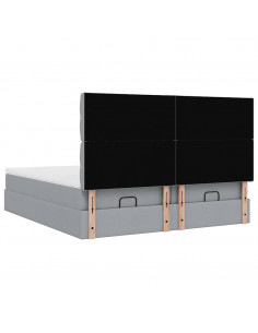 Struttura Letto Pouf con Materassi 200x200 cm in Tessuto