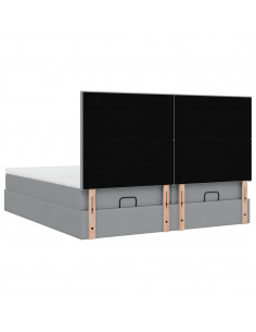 Struttura Letto Pouf con Materassi 200x200 cm in Tessuto