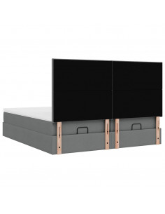 Struttura Letto Pouf con Materassi 200x200 cm in Tessuto