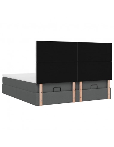 Struttura Letto Pouf con Materassi 200x200 cm in Tessuto