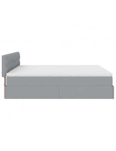 Struttura Letto Pouf con Materassi 200x200 cm in Tessuto