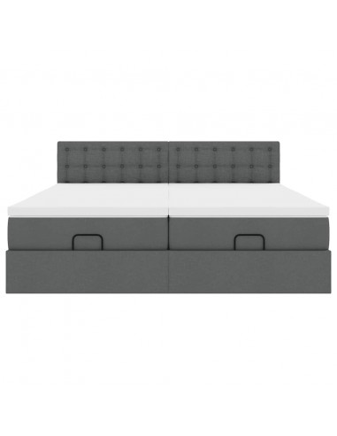 Struttura Letto Pouf con Materassi 200x200 cm in Tessuto