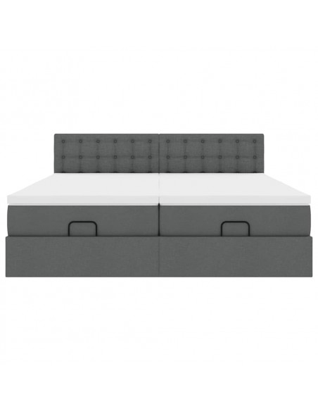 Struttura Letto Pouf con Materassi 200x200 cm in Tessuto